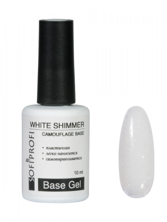 База камуфлирующая каучуковая для ногтей тон 1596 Sofiprofi White Shimmer, 10 мл